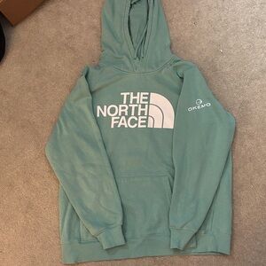 The North Face Teal Hoodie with White Logo